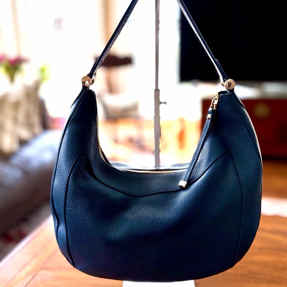 GORGEOUS Furla Slate Blue Ginevra Hobo Bag - COA incl - Video best shows color. - Picture 10 of 16